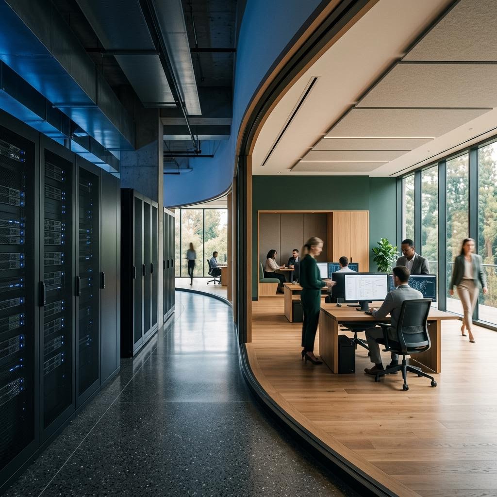 Modern office beside a server hall, the environment of a headless CMS migration consultant engagement